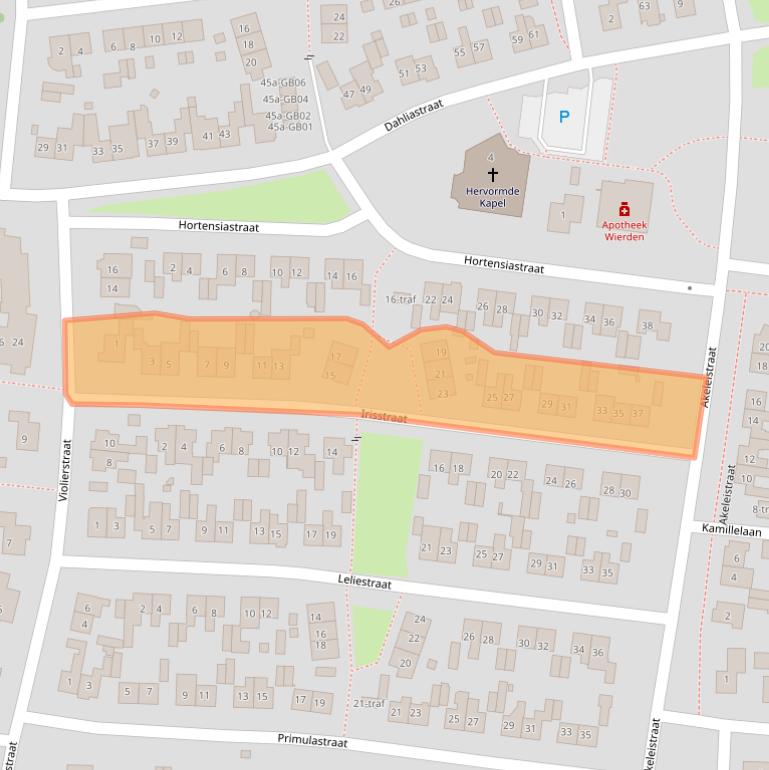 Kaart van postcodegebied 7641VV.