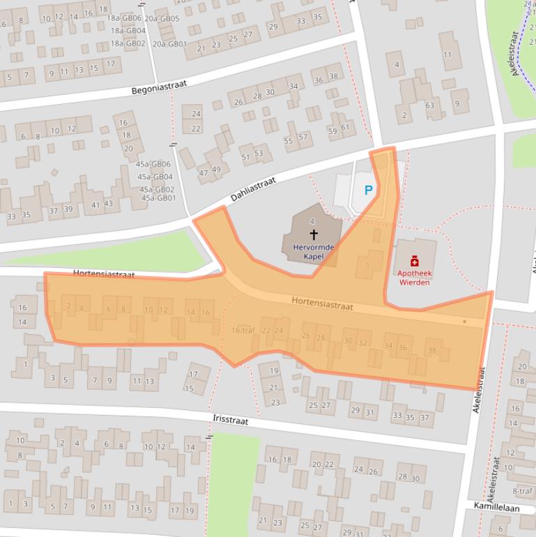 Kaart van postcodegebied 7641VW.