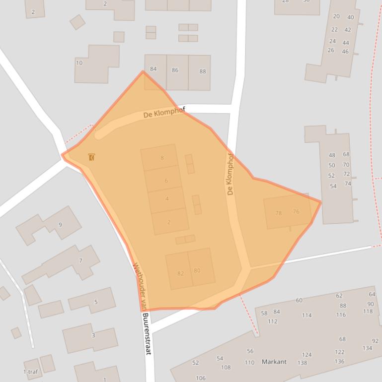 Kaart van postcodegebied 7642AJ.