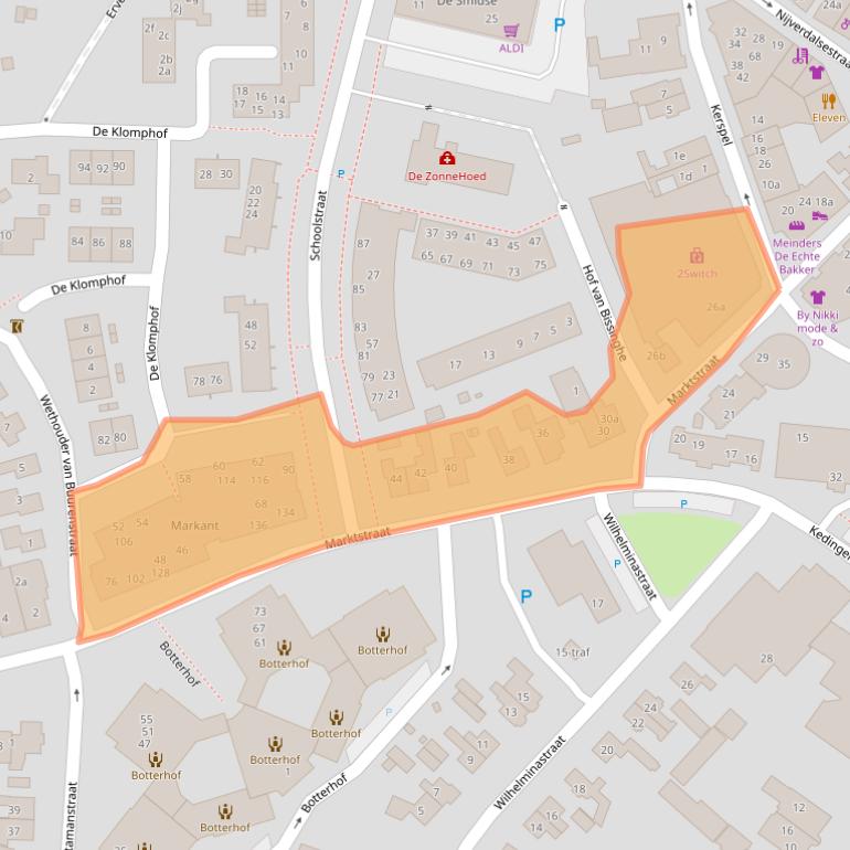 Kaart van postcodegebied 7642AM.