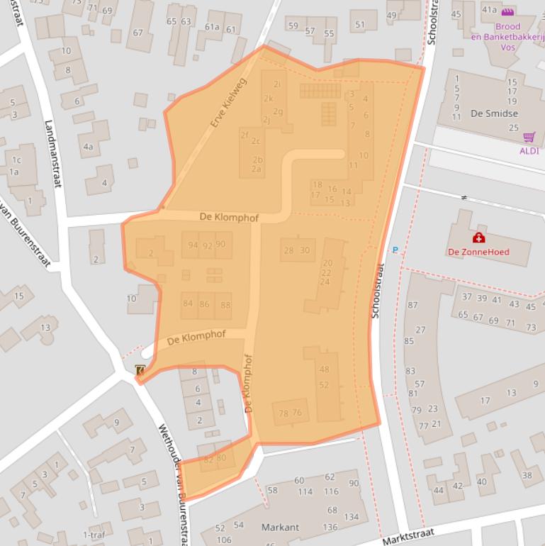 Kaart van postcodegebied 7642AZ.