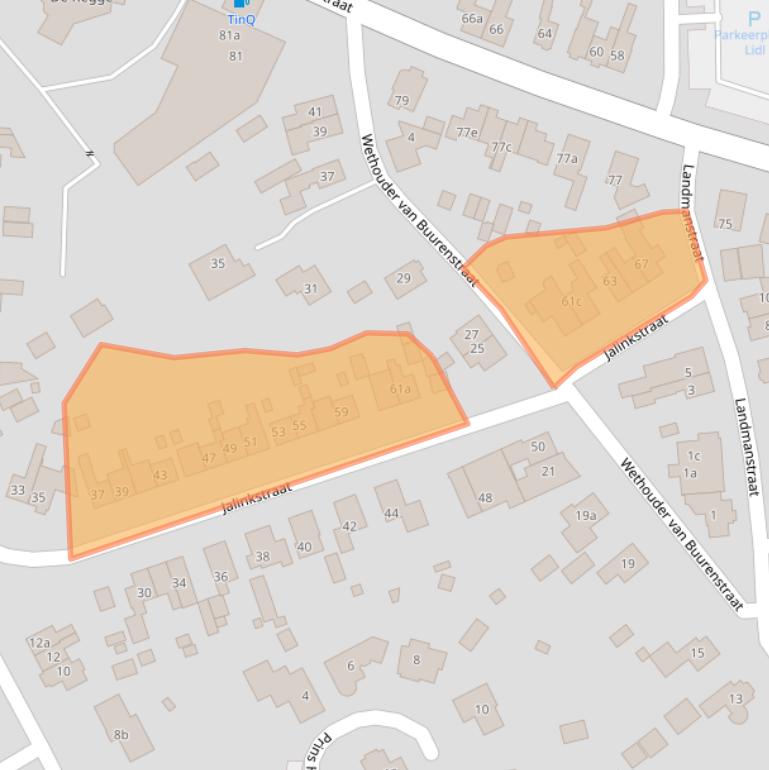 Kaart van postcodegebied 7642BB.