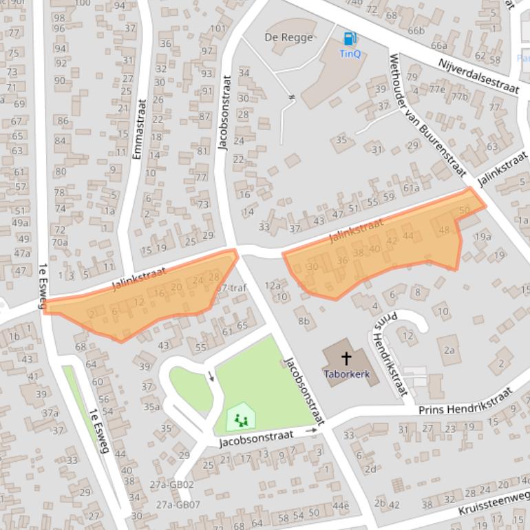 Kaart van postcodegebied 7642BC.