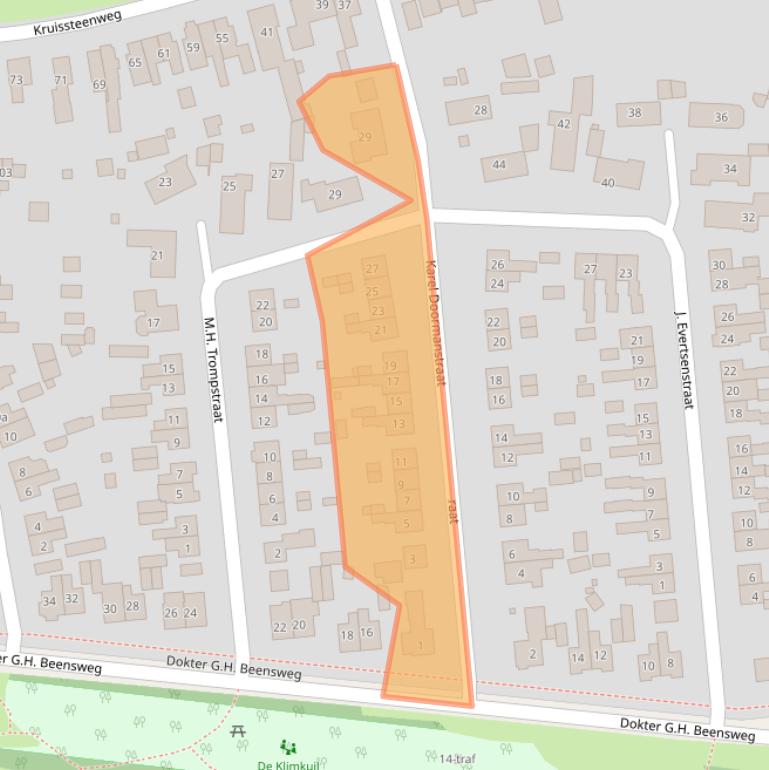 Kaart van postcodegebied 7642CC.