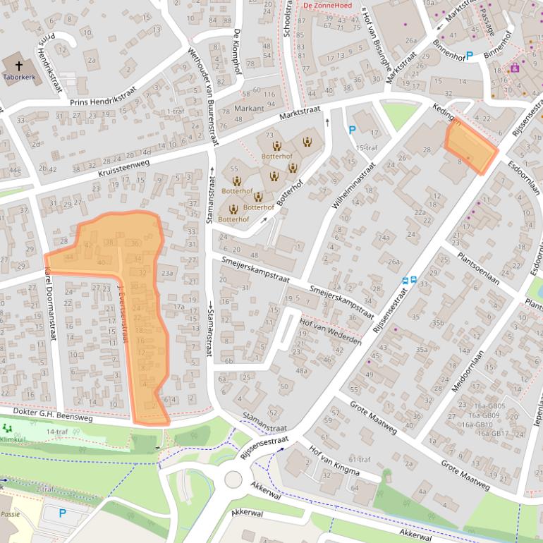 Kaart van postcodegebied 7642CG.