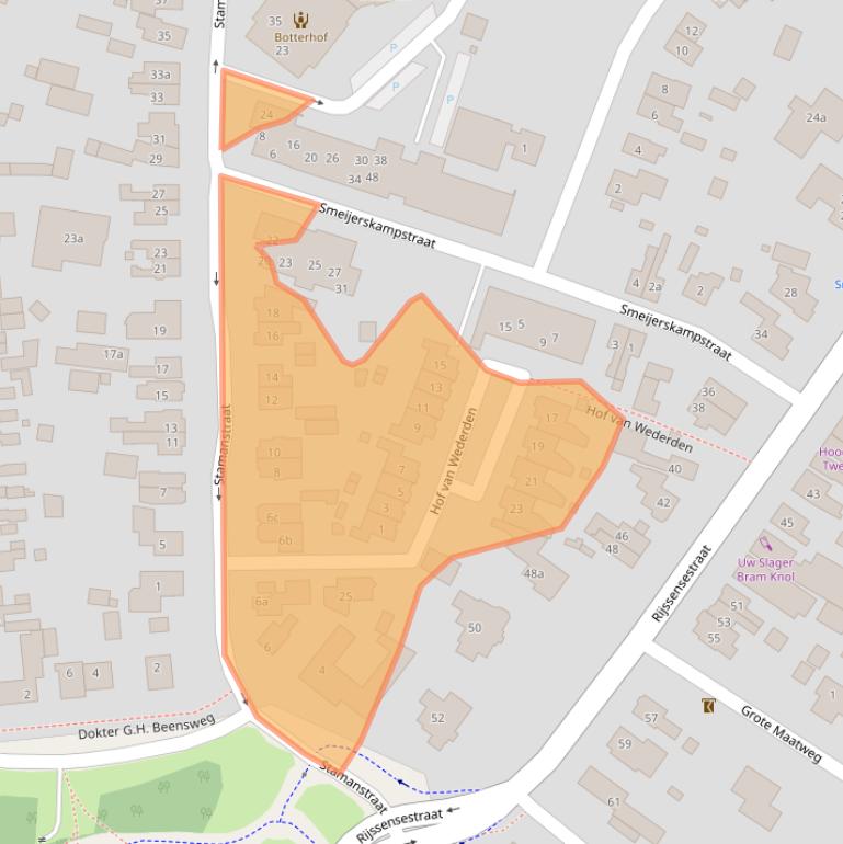 Kaart van postcodegebied 7642CM.