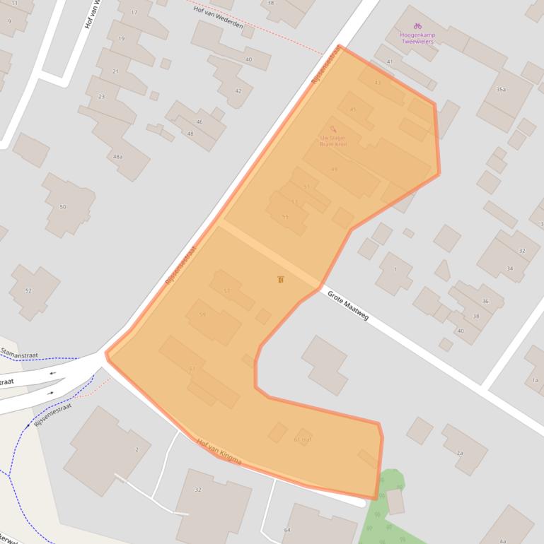 Kaart van postcodegebied 7642CW.