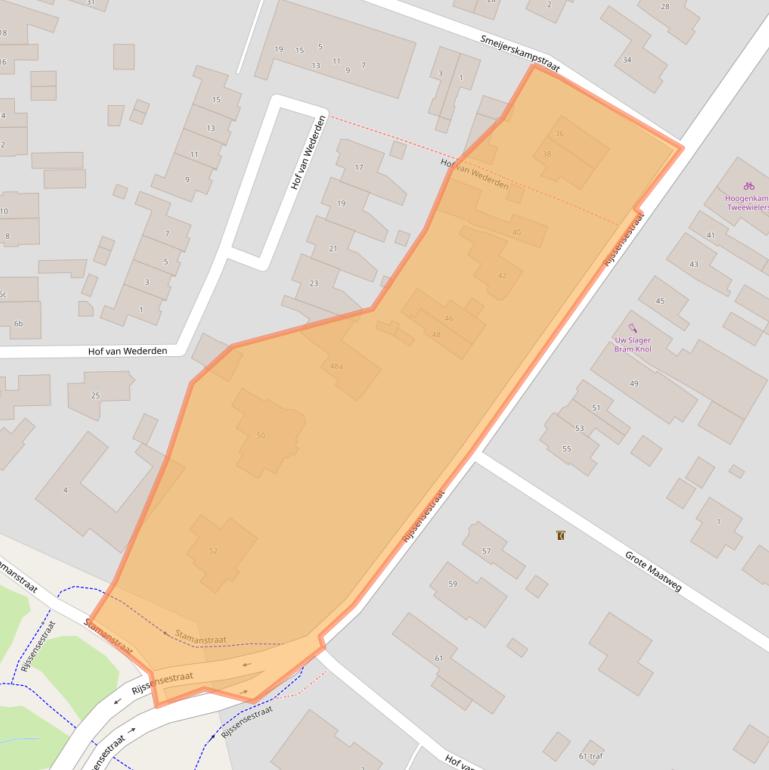 Kaart van postcodegebied 7642CZ.