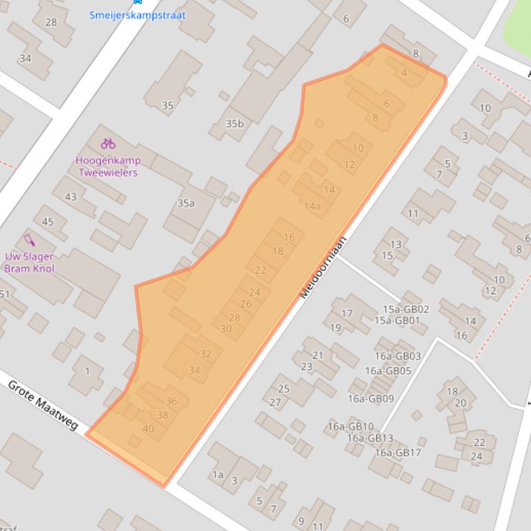 Kaart van postcodegebied 7642EH.