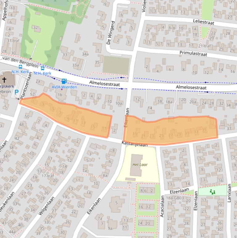 Kaart van postcodegebied 7642GD.