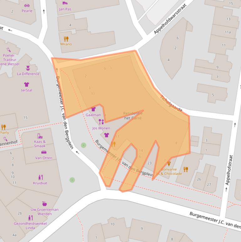 Kaart van postcodegebied 7642GJ.