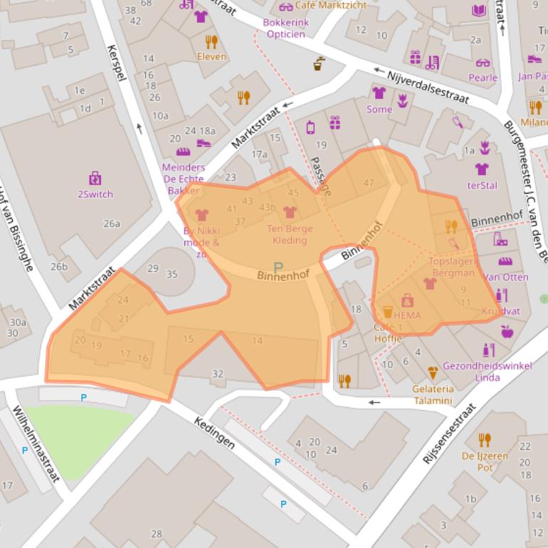 Kaart van postcodegebied 7642GW.