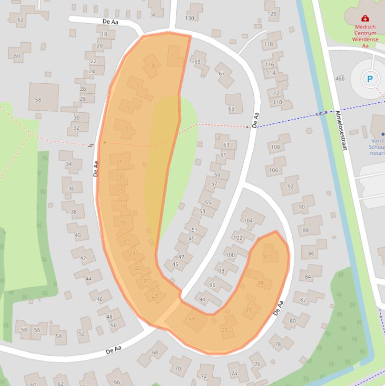 Kaart van postcodegebied 7642HA.