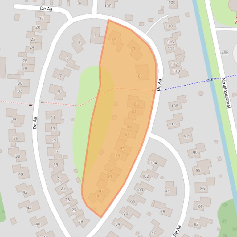 Kaart van postcodegebied 7642HB.