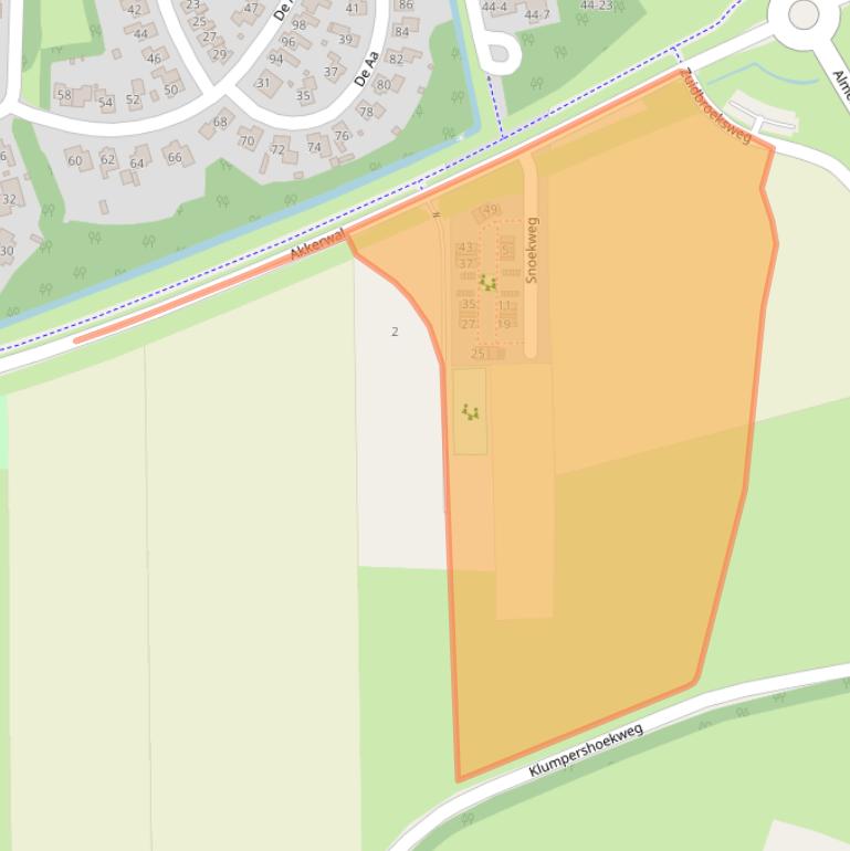 Kaart van postcodegebied 7642KJ.