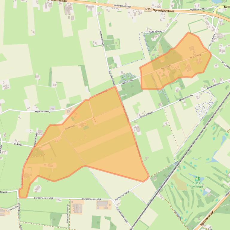 Kaart van postcodegebied 7642LT.