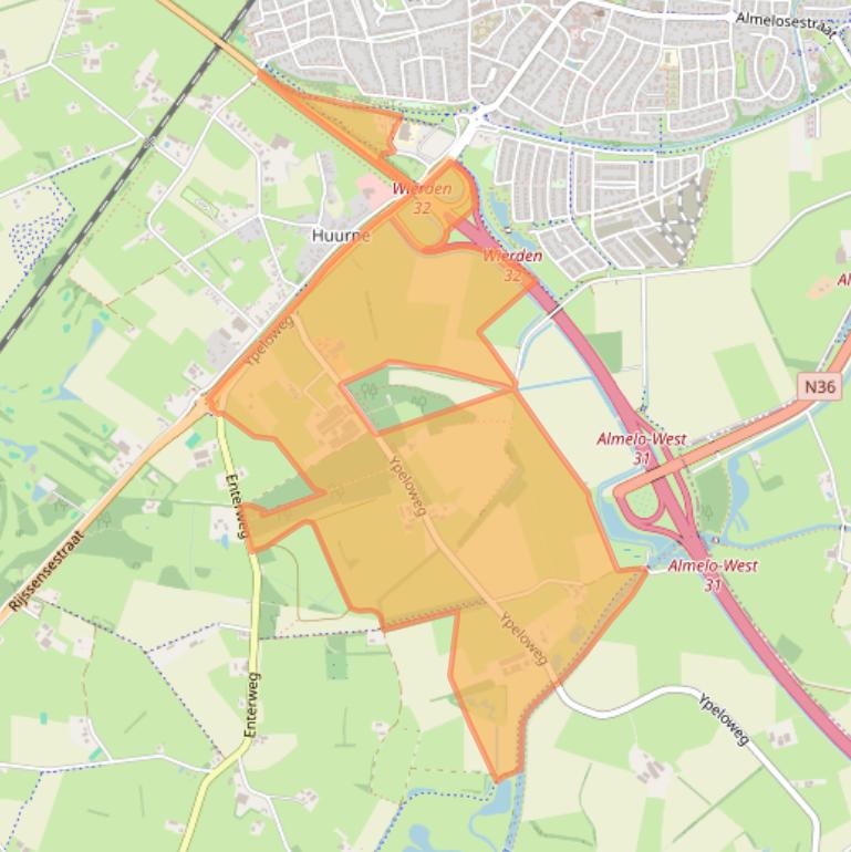 Kaart van postcodegebied 7642NT.