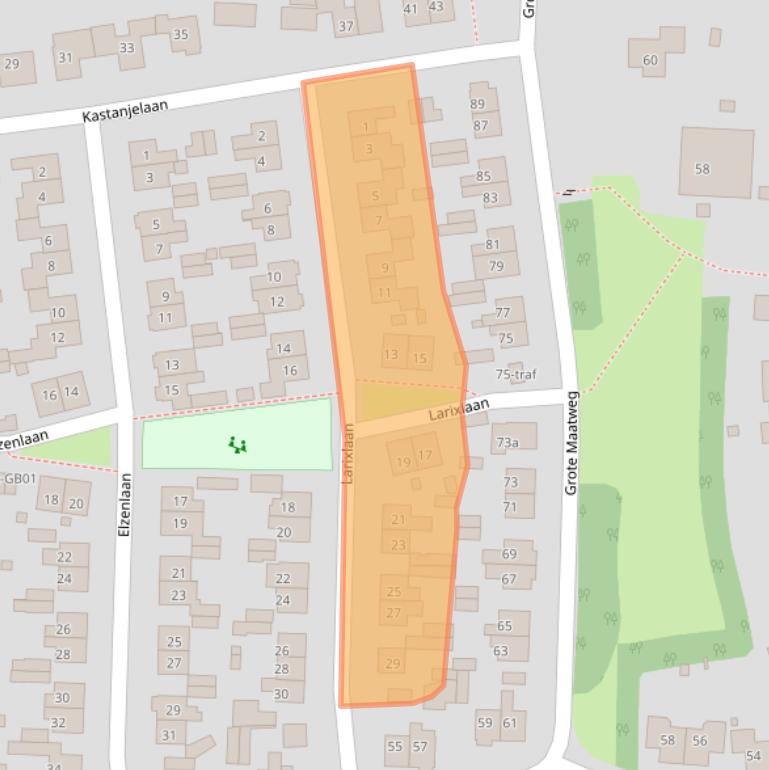 Kaart van postcodegebied 7642VB.