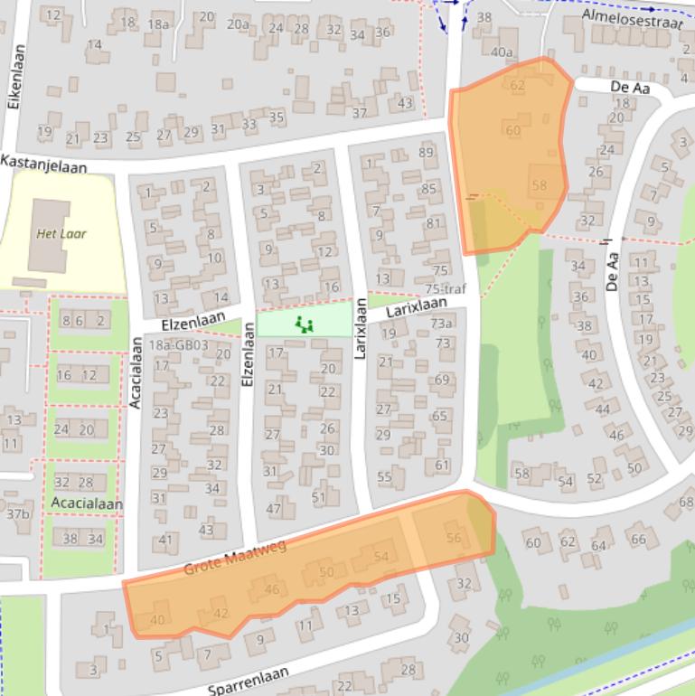 Kaart van postcodegebied 7642VE.