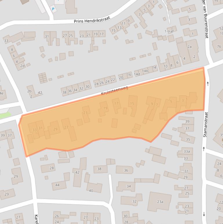 Kaart van postcodegebied 7642VZ.