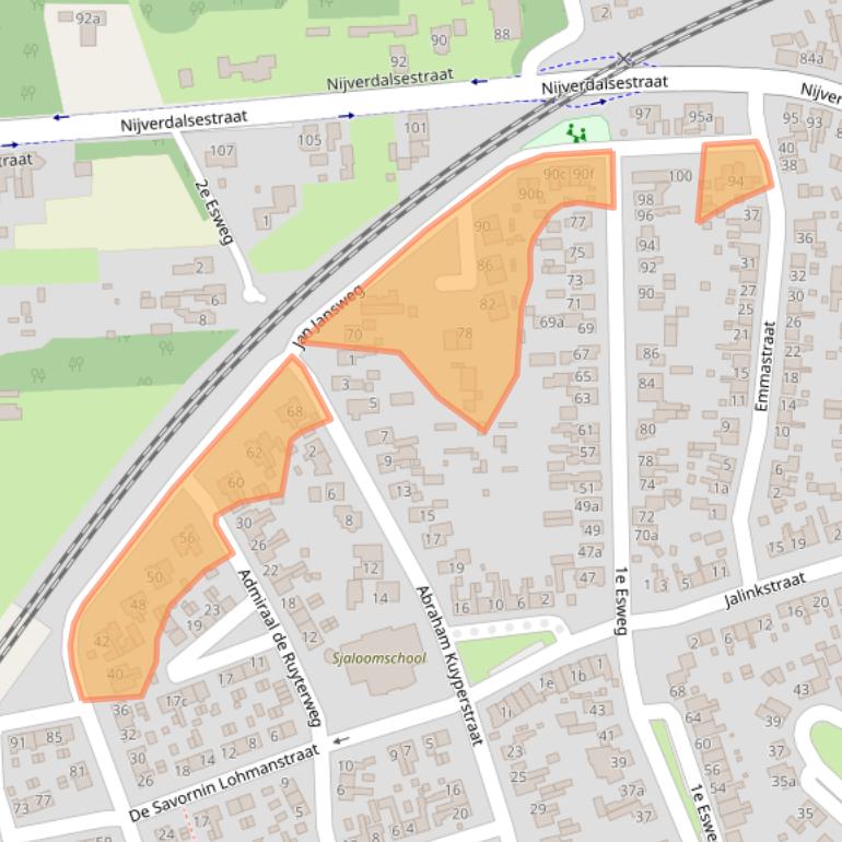 Kaart van postcodegebied 7642XT.