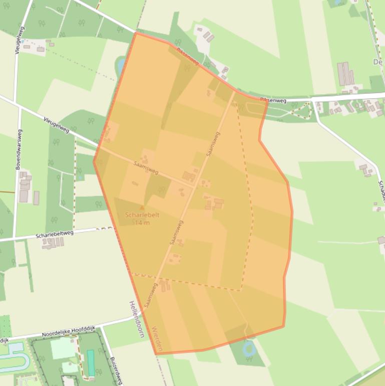 Kaart van postcodegebied 7645BE.