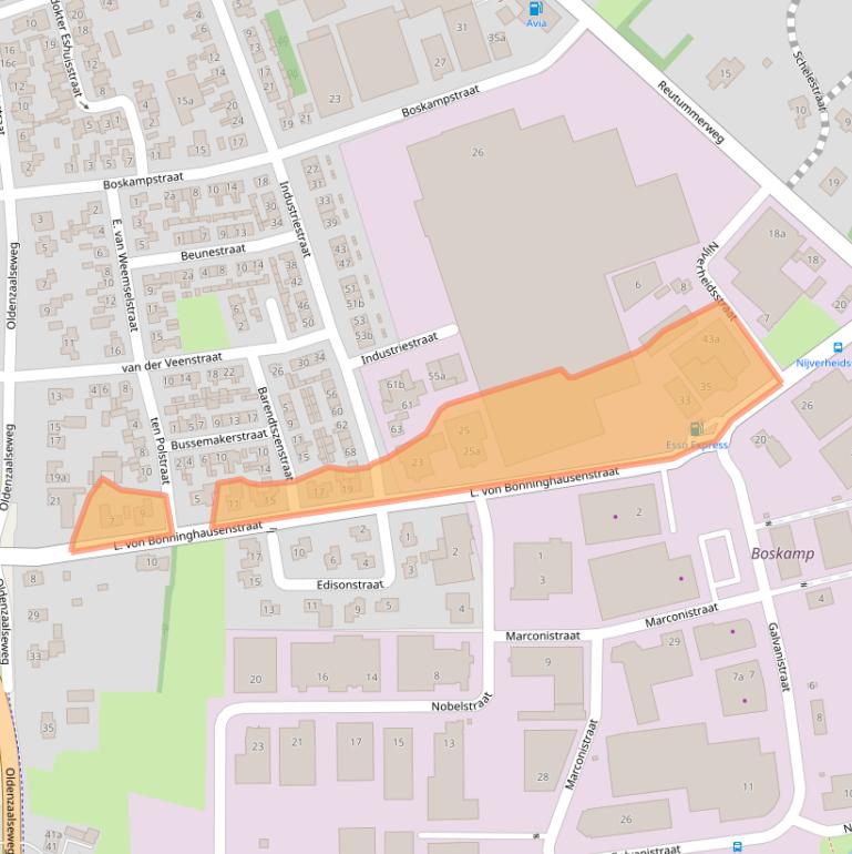 Kaart van postcodegebied 7651AA.