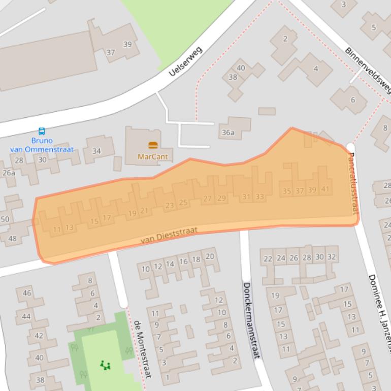 Kaart van postcodegebied 7651BH.