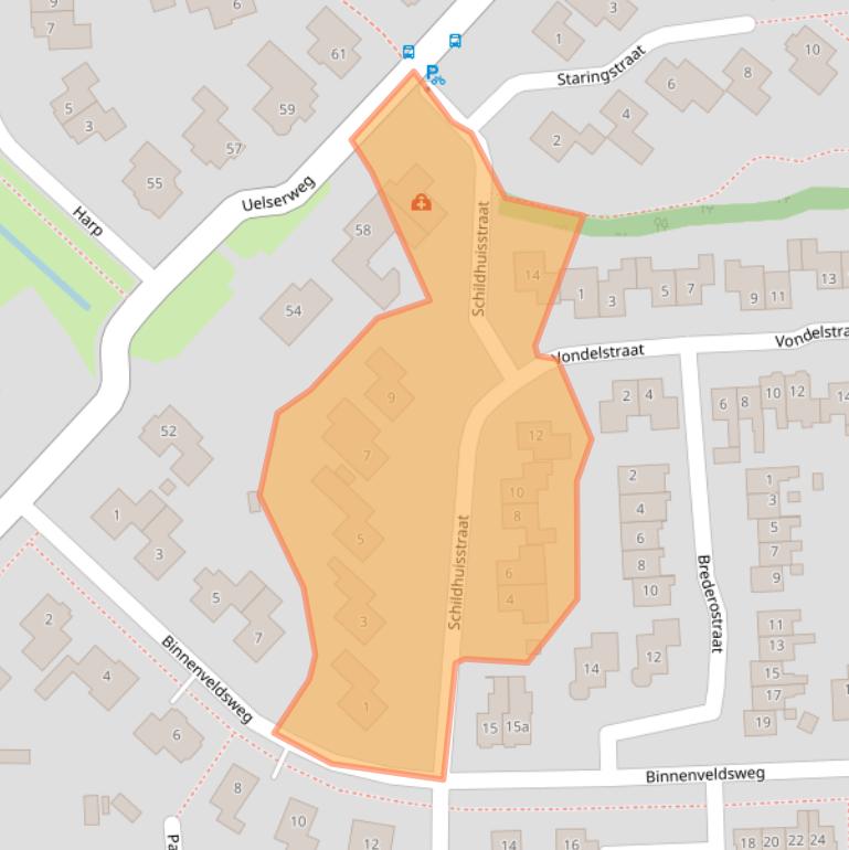 Kaart van postcodegebied 7651BT.