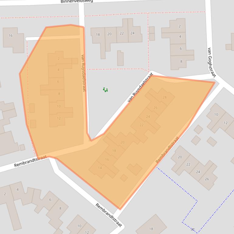 Kaart van postcodegebied 7651BV.