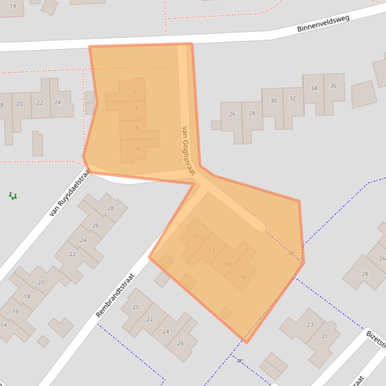 Kaart van postcodegebied 7651BZ.