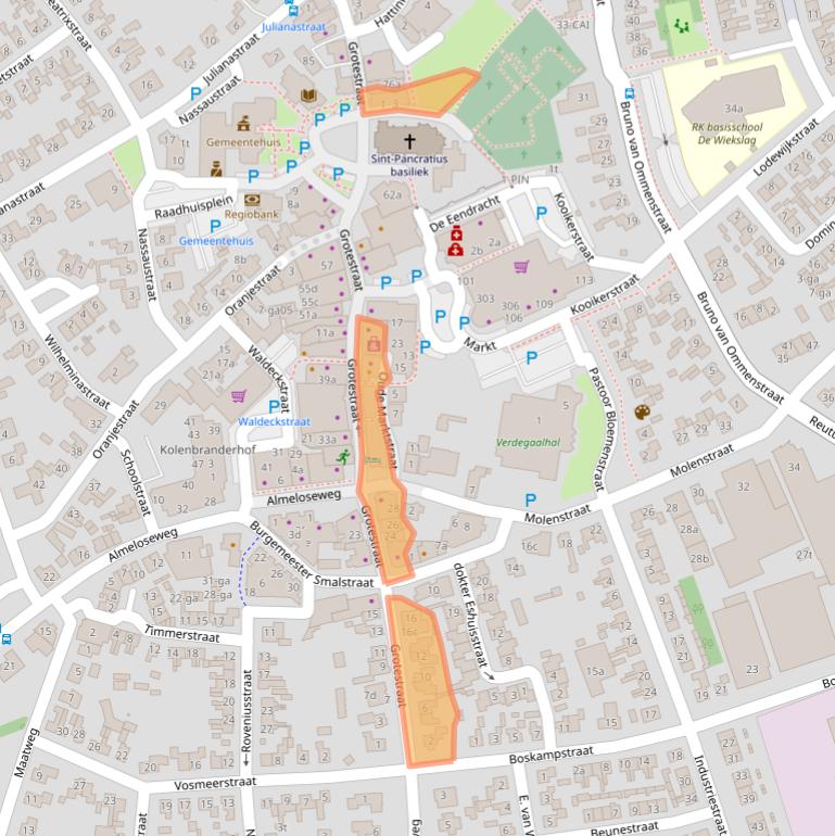 Kaart van postcodegebied 7651CJ.