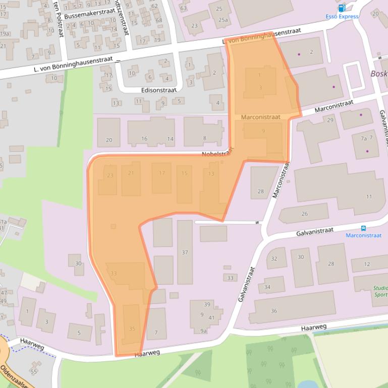 Kaart van postcodegebied 7651DD.