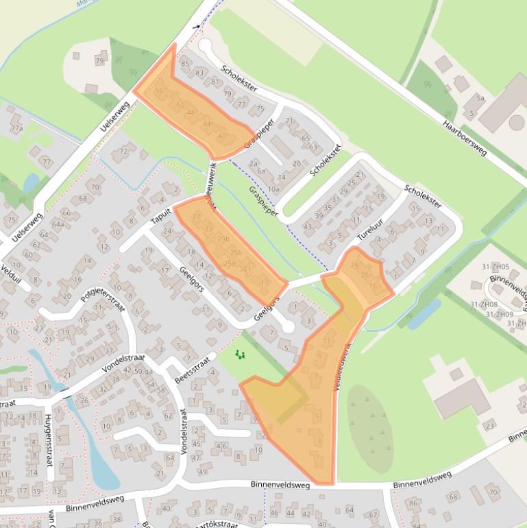 Kaart van postcodegebied 7651GR.