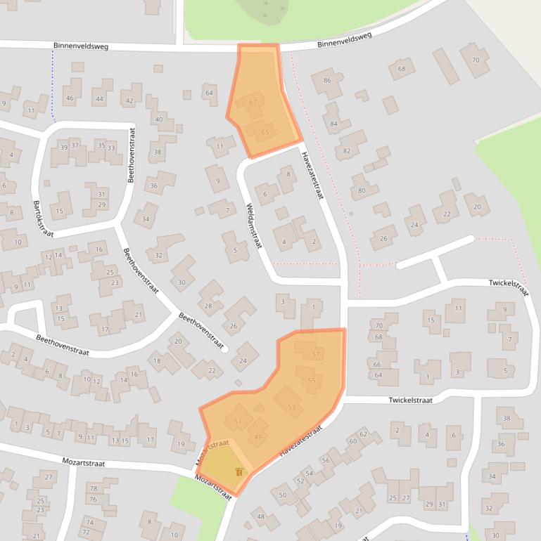 Kaart van postcodegebied 7651JL.