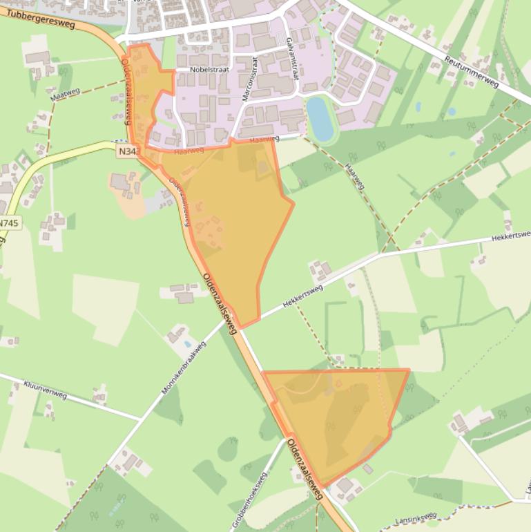 Kaart van postcodegebied 7651KB.