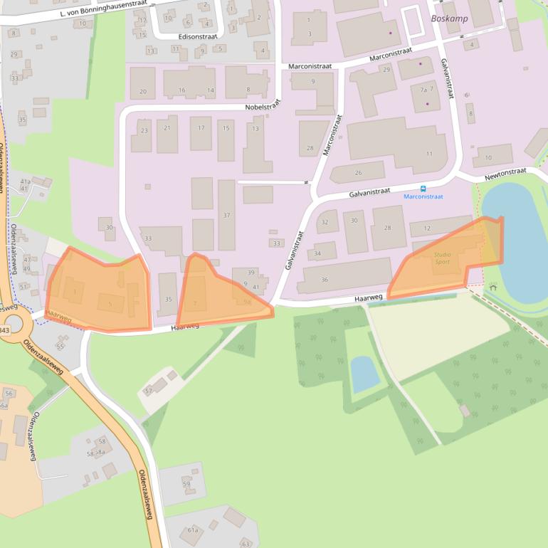 Kaart van postcodegebied 7651KE.