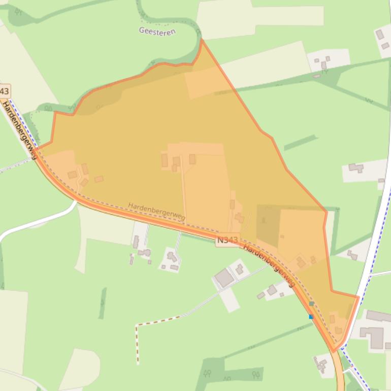 Kaart van postcodegebied 7651LM.