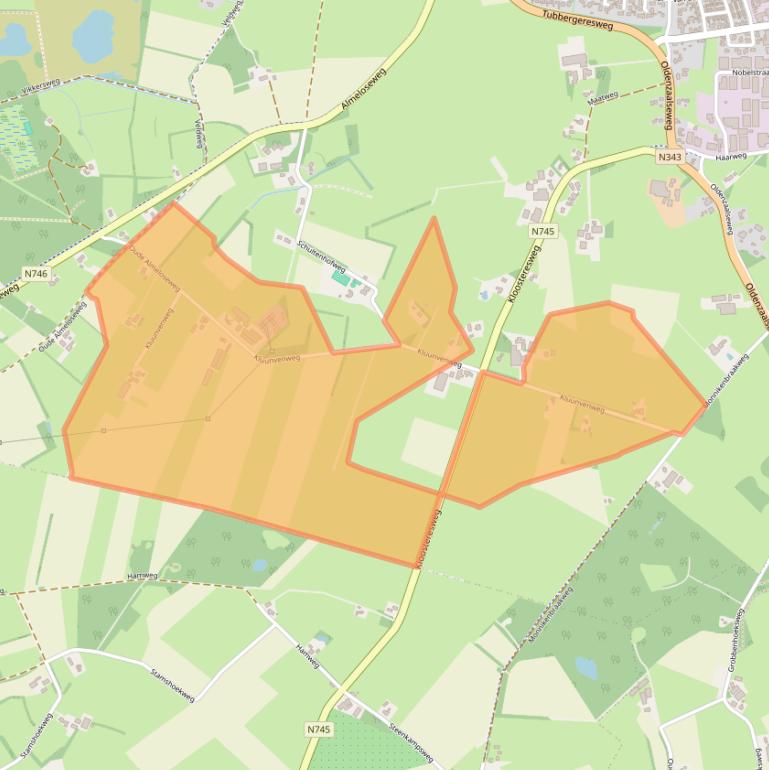 Kaart van postcodegebied 7651NK.