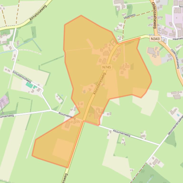 Kaart van postcodegebied 7651NP.