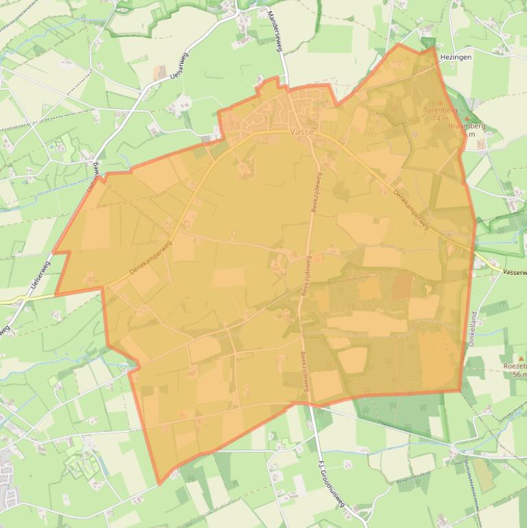 Kaart van postcodegebied 7661.