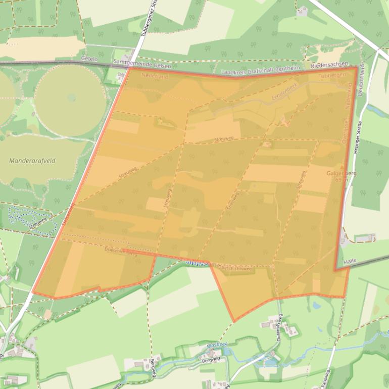 Kaart van postcodegebied 7663TC.