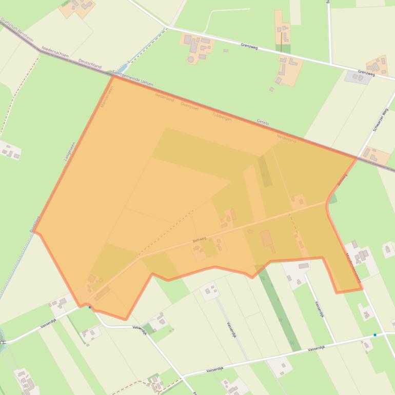 Kaart van postcodegebied 7664VG.