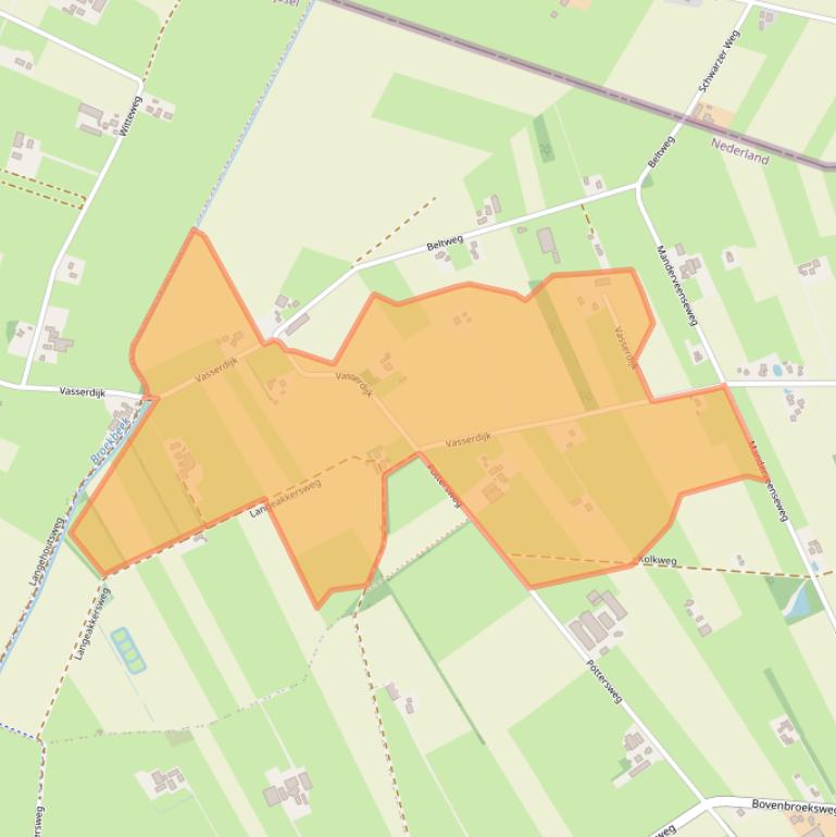 Kaart van postcodegebied 7664VH.