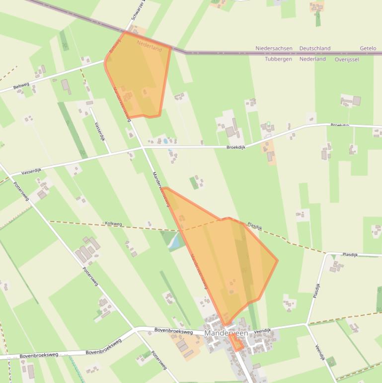 Kaart van postcodegebied 7664VW.