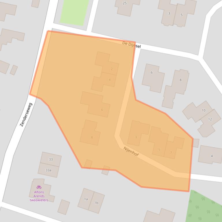 Kaart van postcodegebied 7665DJ.