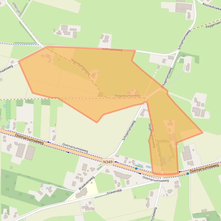 Kaart van postcodegebied 7665RT.