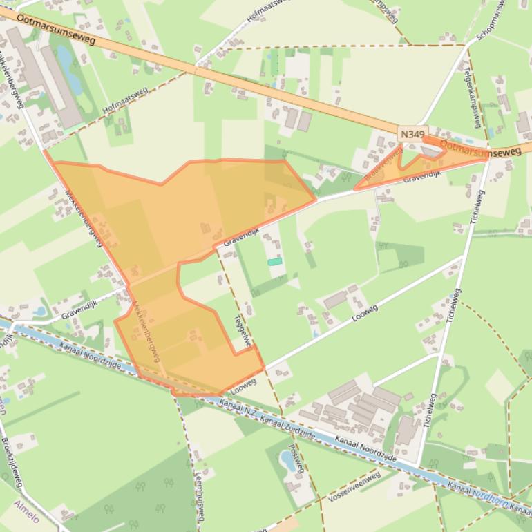 Kaart van postcodegebied 7665SK.