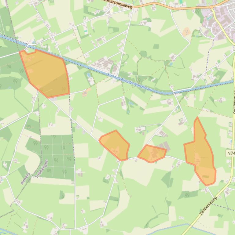 Kaart van postcodegebied 7665TC.