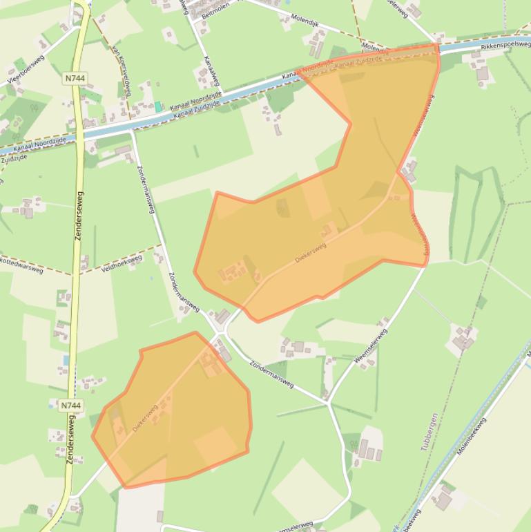 Kaart van postcodegebied 7665VB.